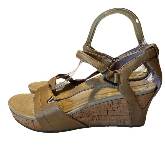 Teva Womens Brown Leather Open Toe Wedge Espadrille Sandals Size 9 US‎ - Picture 3 of 9